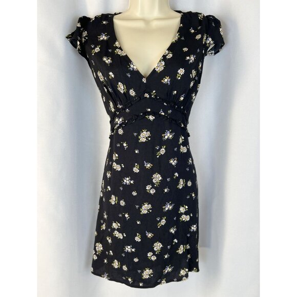 Reformation Black Floral Janine Daisy Dress $178 - Picture 3 of 13